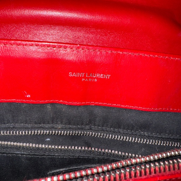 YSL Saint Laurent Red Shoulder Bag - Picture 6 of 8